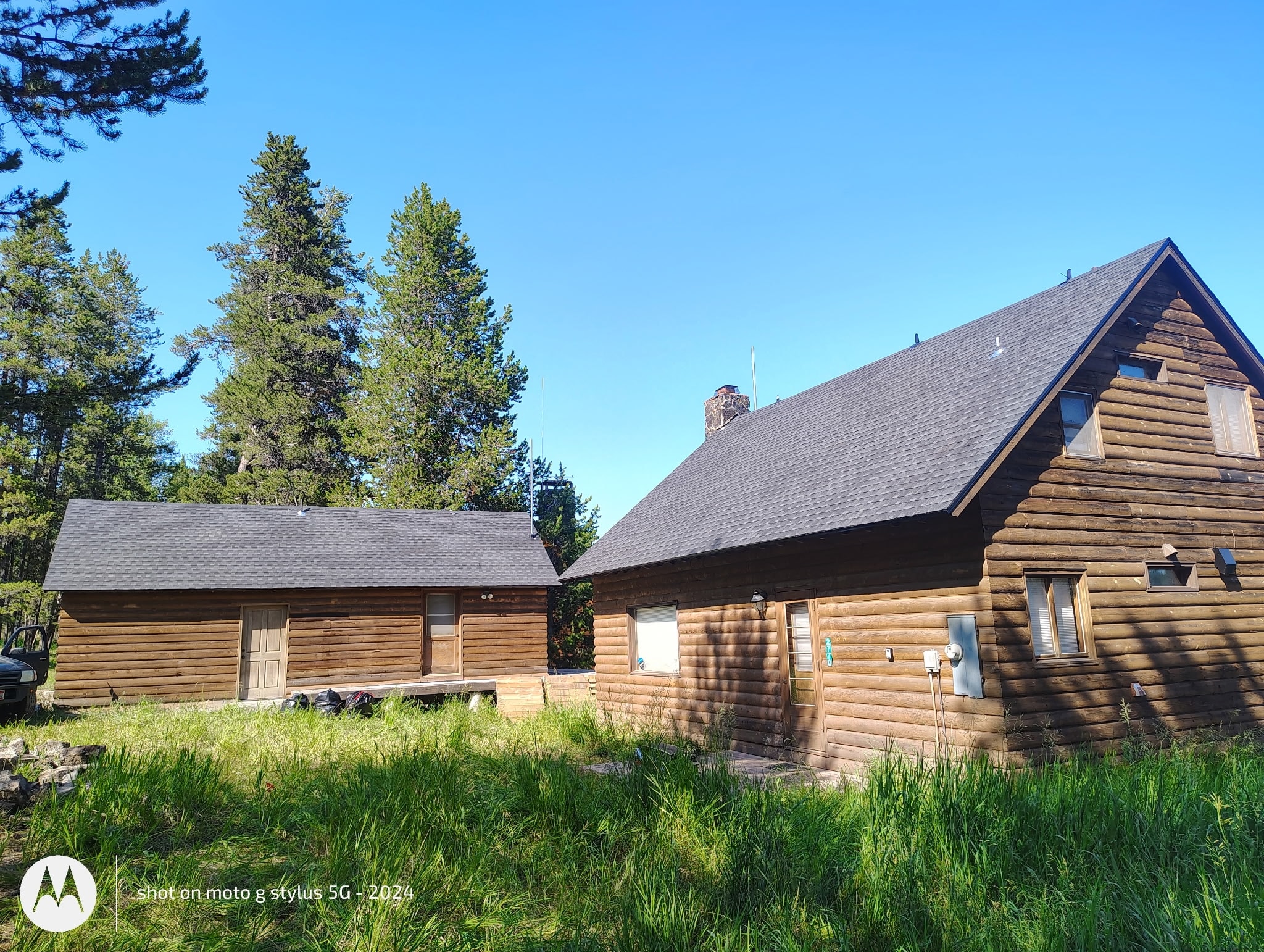 Main cabin and outbuilding